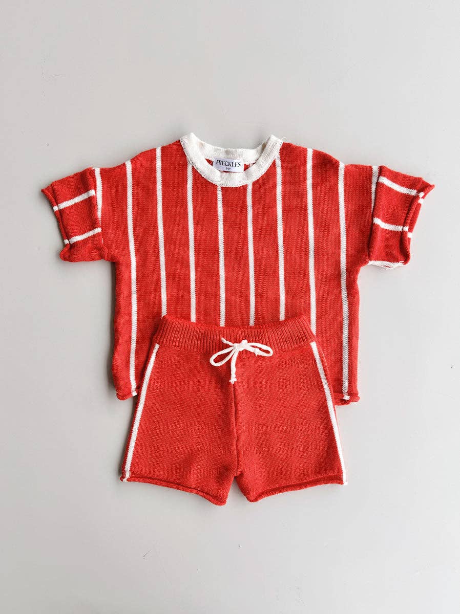FRECKLES the label - Pre-Order Retro Stripe Knit SET | Winterberry