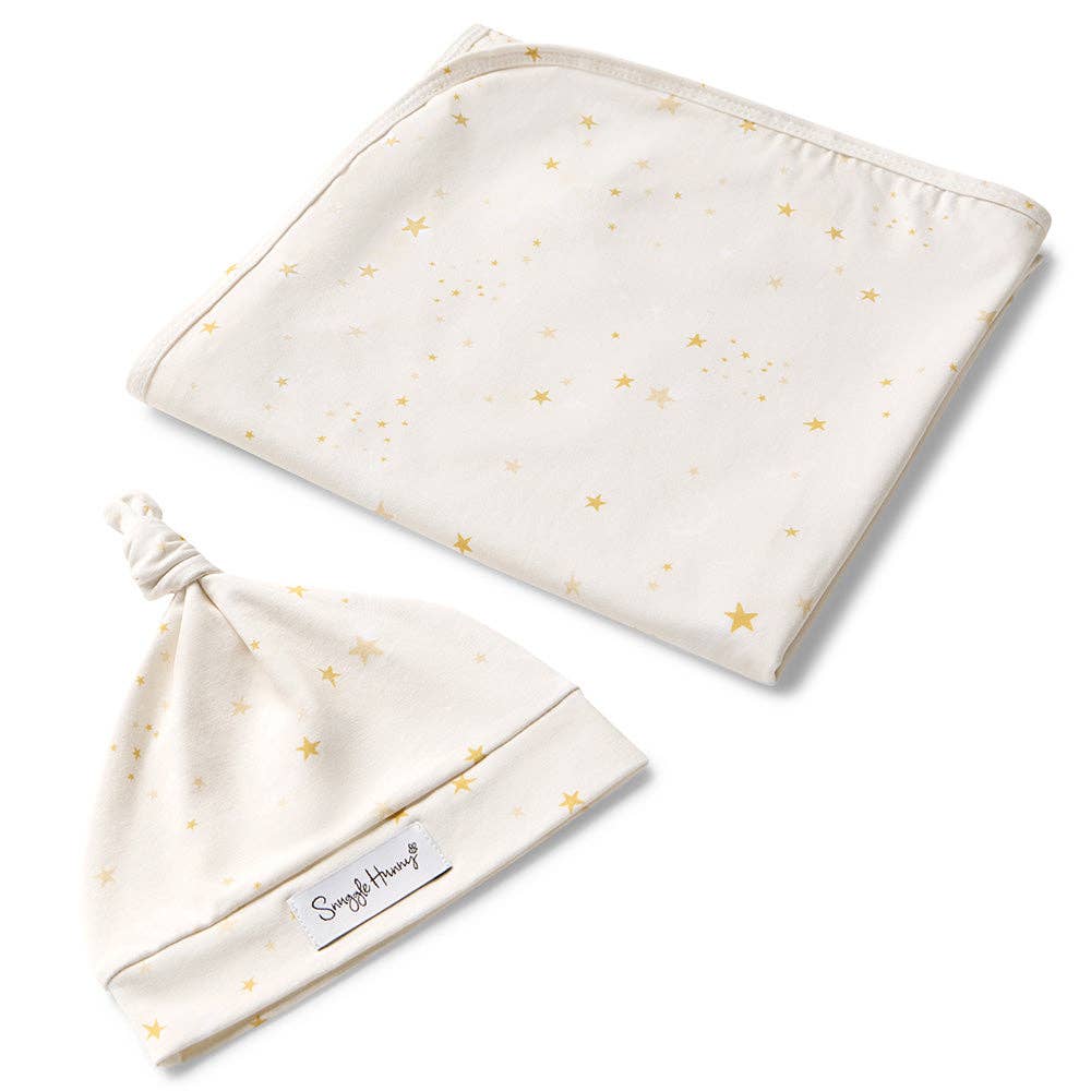 Snuggle Hunny - Stardust Organic Jersey Wrap & Beanie Set