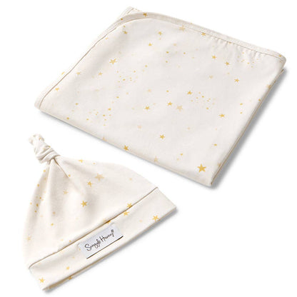 Snuggle Hunny - Stardust Organic Jersey Wrap & Beanie Set