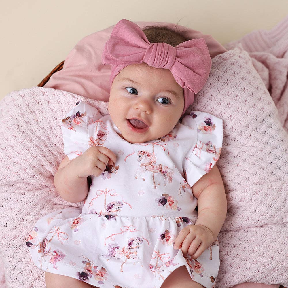 Snuggle Hunny - Jewel Pink Organic Oversized Bow