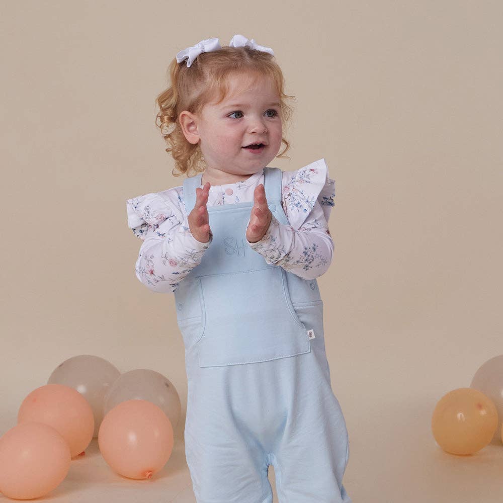 Snuggle Hunny - Sweet Swallows Long Sleeve Organic Bodysuit with Frill