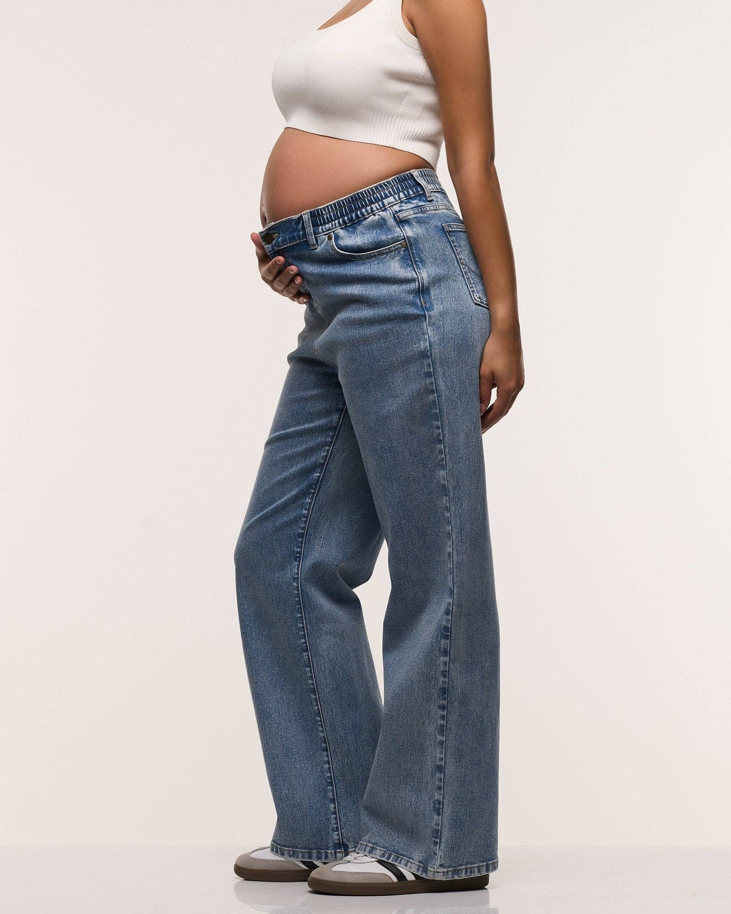 Soon Maternity - Relaxed Wide Leg Maternity Jeans - Dark Stone