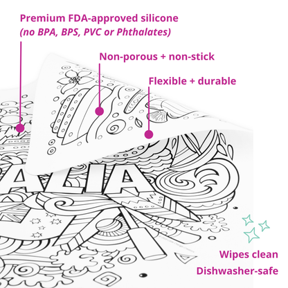 Little Change Creators - SAFARI | Washable Animal Colouring Activity Mat
