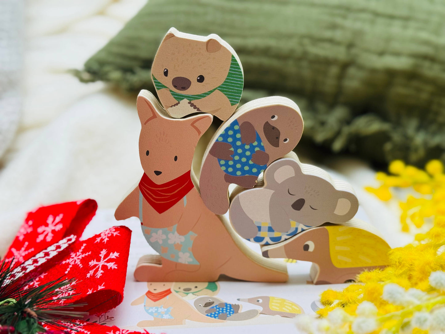 ToysLink - Wooden Aussie Animal Puzzle (Stacking Toy)