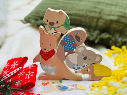 ToysLink - Wooden Aussie Animal Puzzle (Stacking Toy)