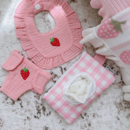 SALLI COLLECTIVE - Dolly baby wipes set - Pink Gingham