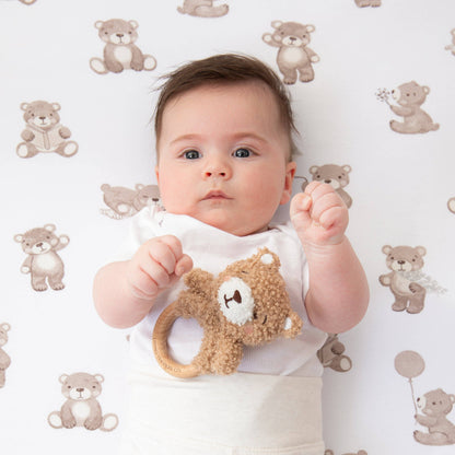 Living Textiles - Teething Ring & Dummy Chain Gift Set - Cuddly Bear