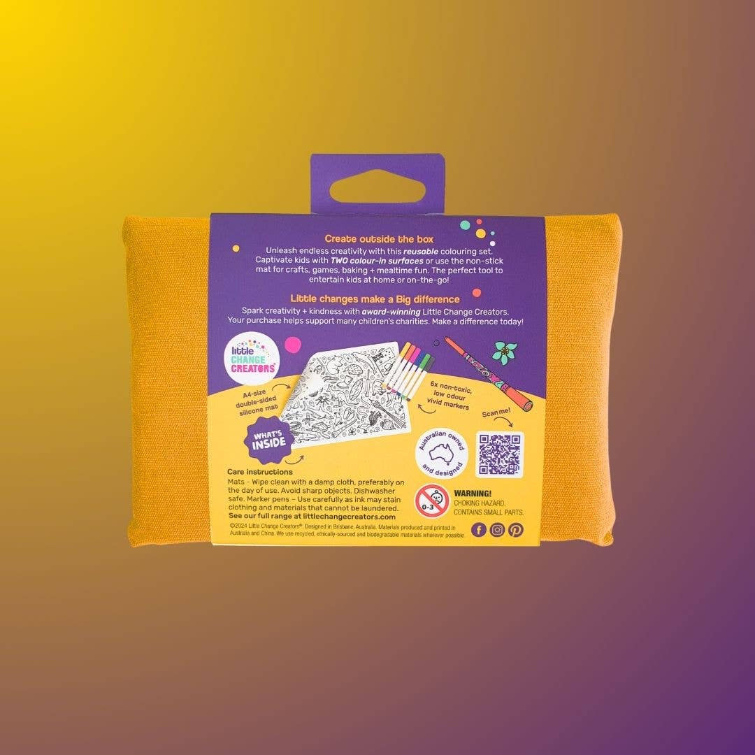 Little Change Creators - G’DAY! Pocket Reusable Colouring In Set | Australian Gift