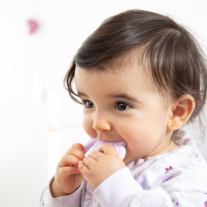 Living Textiles - 2pk Silicone Teether - Stars & Cloud Pink