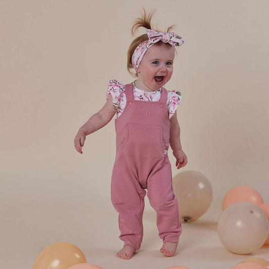 Snuggle Hunny - Jewel Pink Organic Joey Overalls