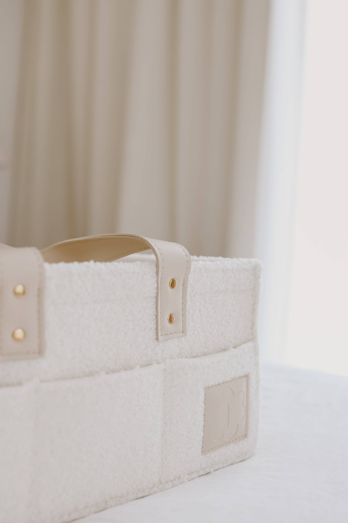 The Beige Collective - Teddy Boucle Nappy Caddy | Cream