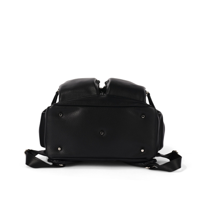 OiOi - Signature Nappy Backpack - Black Dimple Vegan Leather