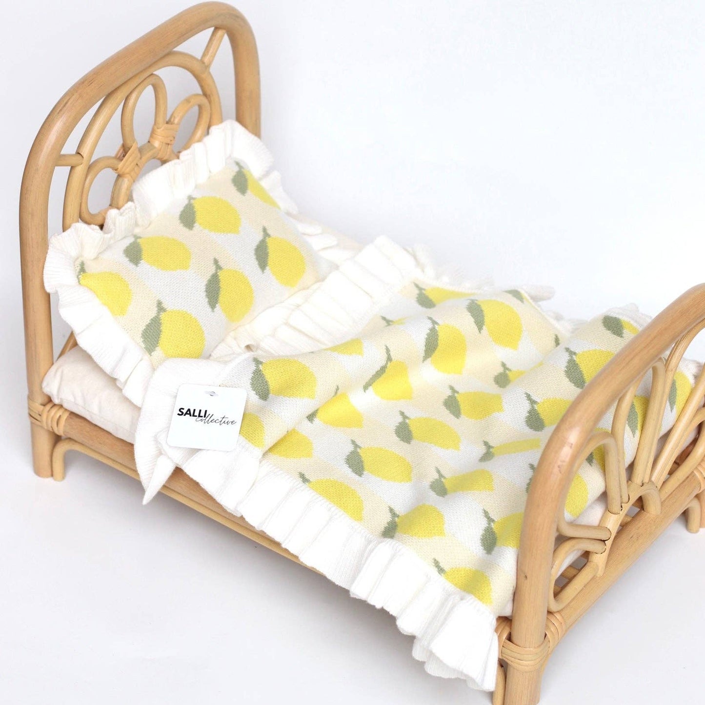 SALLI COLLECTIVE - Freshly squeezed frilled doll Blanket + Pillow set