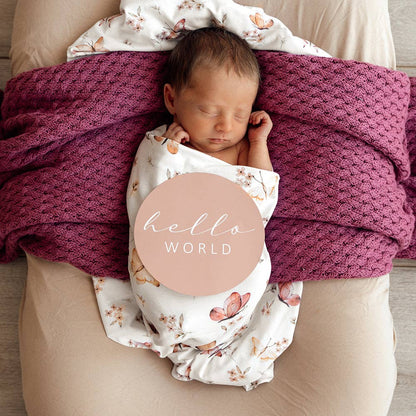 Snuggle Hunny - Butterfly Organic Snuggle Swaddle & Topknot Set