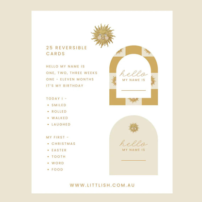 The Beige Collective - Baby Milestone Cards | Golden Sun & Ochre