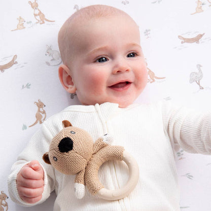 Living Textiles - Ring Rattle - Wombat