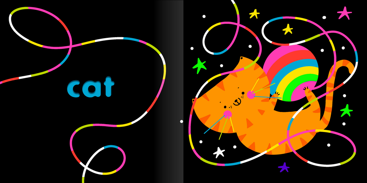 Chunky Neon Roar interior spread