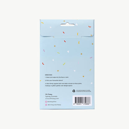 Oh Flossy - Oh Flossy Reusable Adhesive Face Paint & Makeup Stencils - Teal