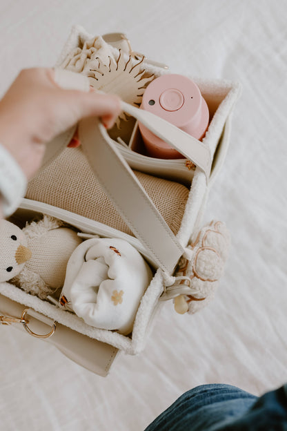 The Beige Collective - Teddy Boucle Nappy Caddy | Cream
