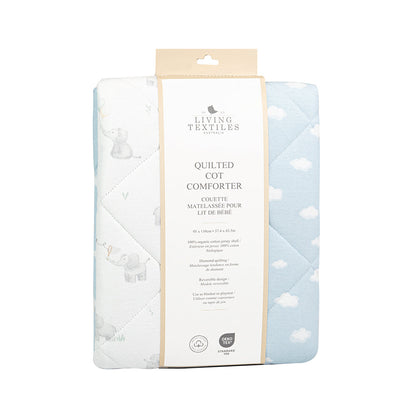 Living Textiles - Reversible Quilted Cot Comforter - Elephant Playtime