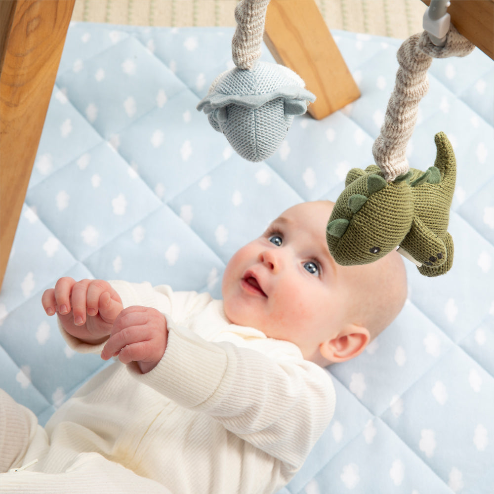 Living Textiles - Reversible Quilted Cot Comforter - Elephant Playtime
