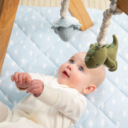Living Textiles - Reversible Quilted Cot Comforter - Elephant Playtime