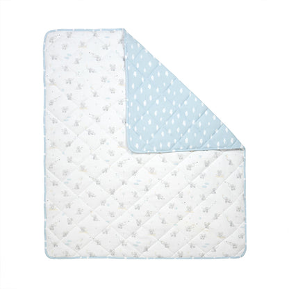 Living Textiles - Reversible Quilted Cot Comforter - Elephant Playtime