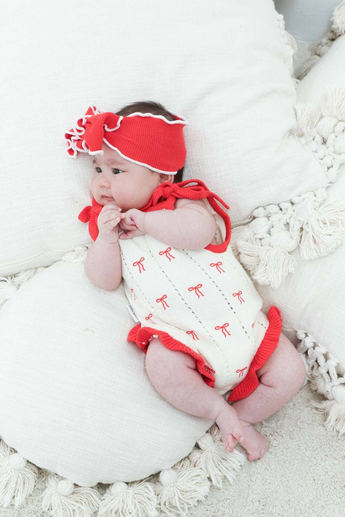 FRECKLES the label - Pre-Order Embroidery Cotton Tie Romper | Bow
