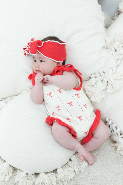 FRECKLES the label - Pre-Order Embroidery Cotton Tie Romper | Bow