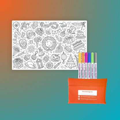 Little Change Creators - CELEBRATE! Reusable Colouring Set | Kids Birthday Gifts