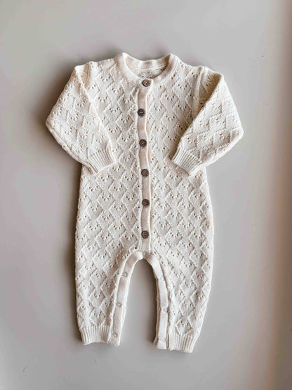 FRECKLES the label - Mila Pointelle Full Romper | Snow