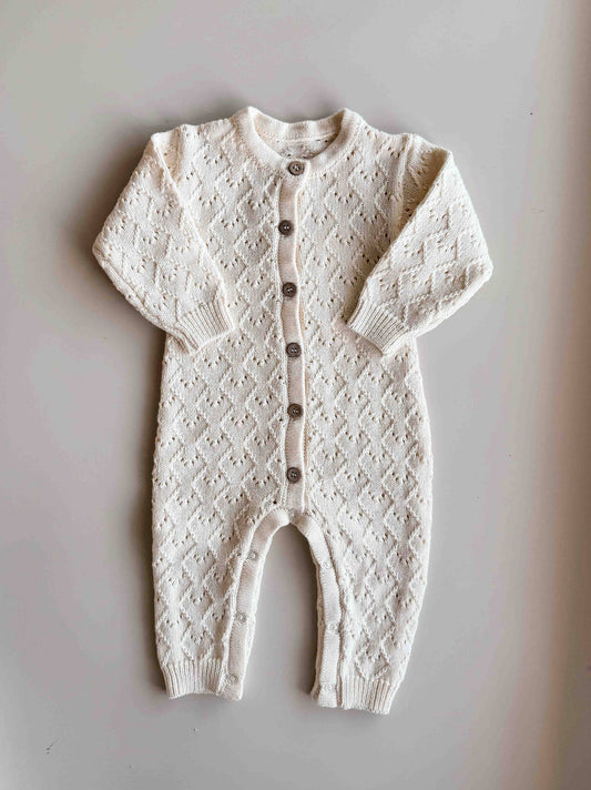 FRECKLES the label - Mila Pointelle Full Romper | Snow