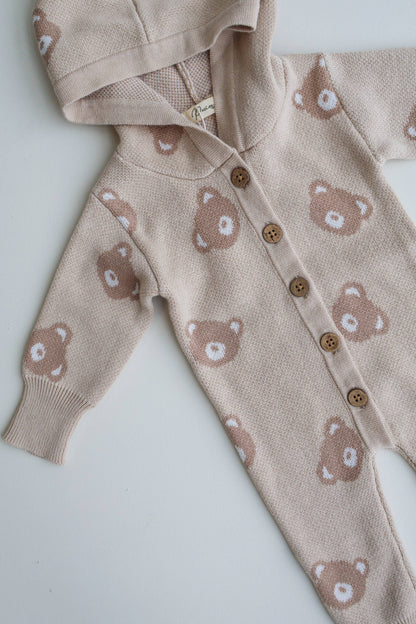 Petite + Co - HOODED TEDDY ROMPER