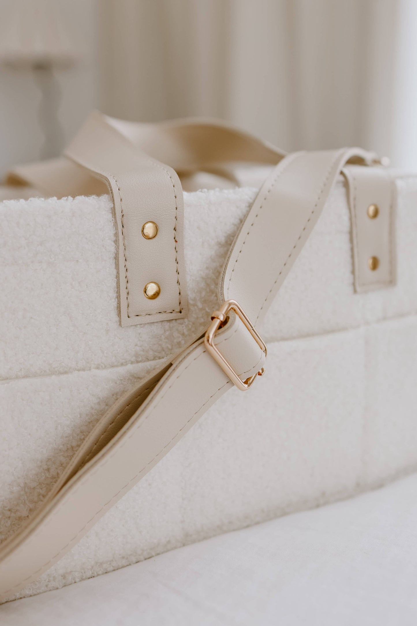 The Beige Collective - Teddy Boucle Nappy Caddy | Cream