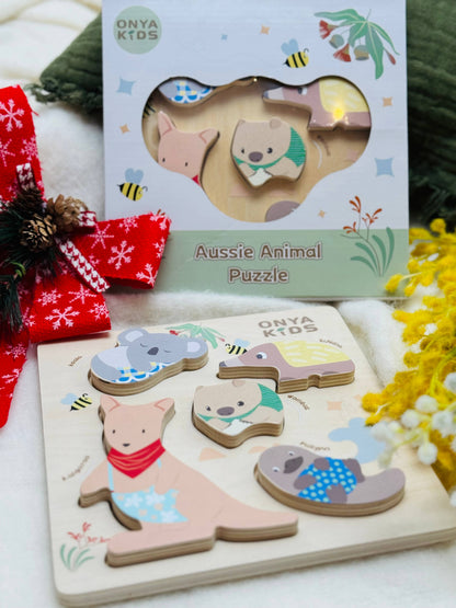 ToysLink - Wooden Aussie Animal Puzzle (Stacking Toy)