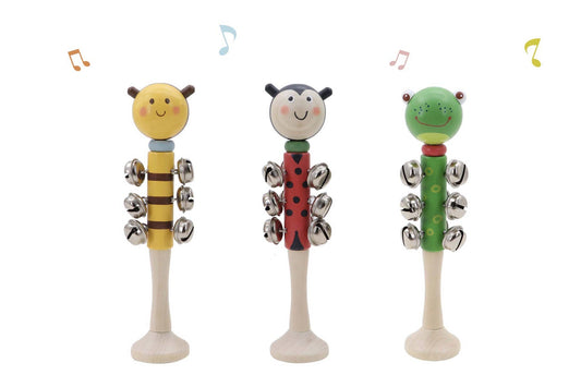 ToysLink - Wooden Bell Rings-Bee, Frog and Ladybug