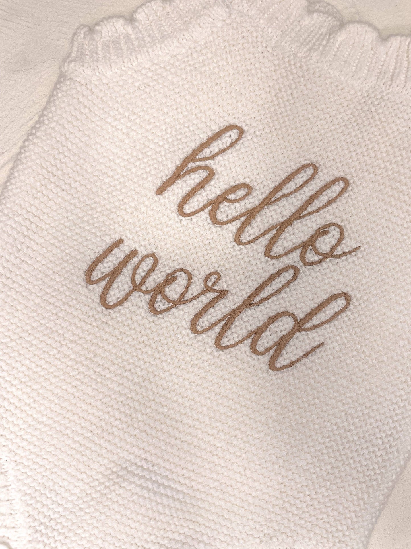 Elke & Indigo - Hello World Scallop Romper - White/Mocha