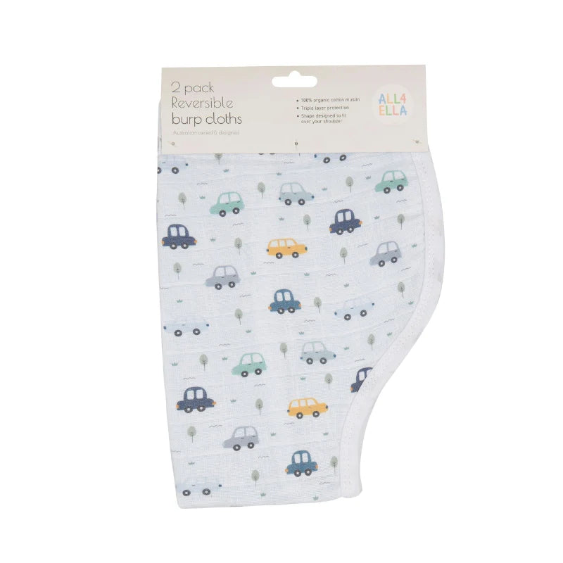 All4Ella - Burp Cloth 2pk - Beep Beep