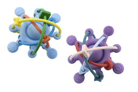 Silicone Sensory Space Rattle Teether