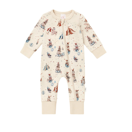 Confetti Kidz - Circus Bunnies Bamboo Zipsuit