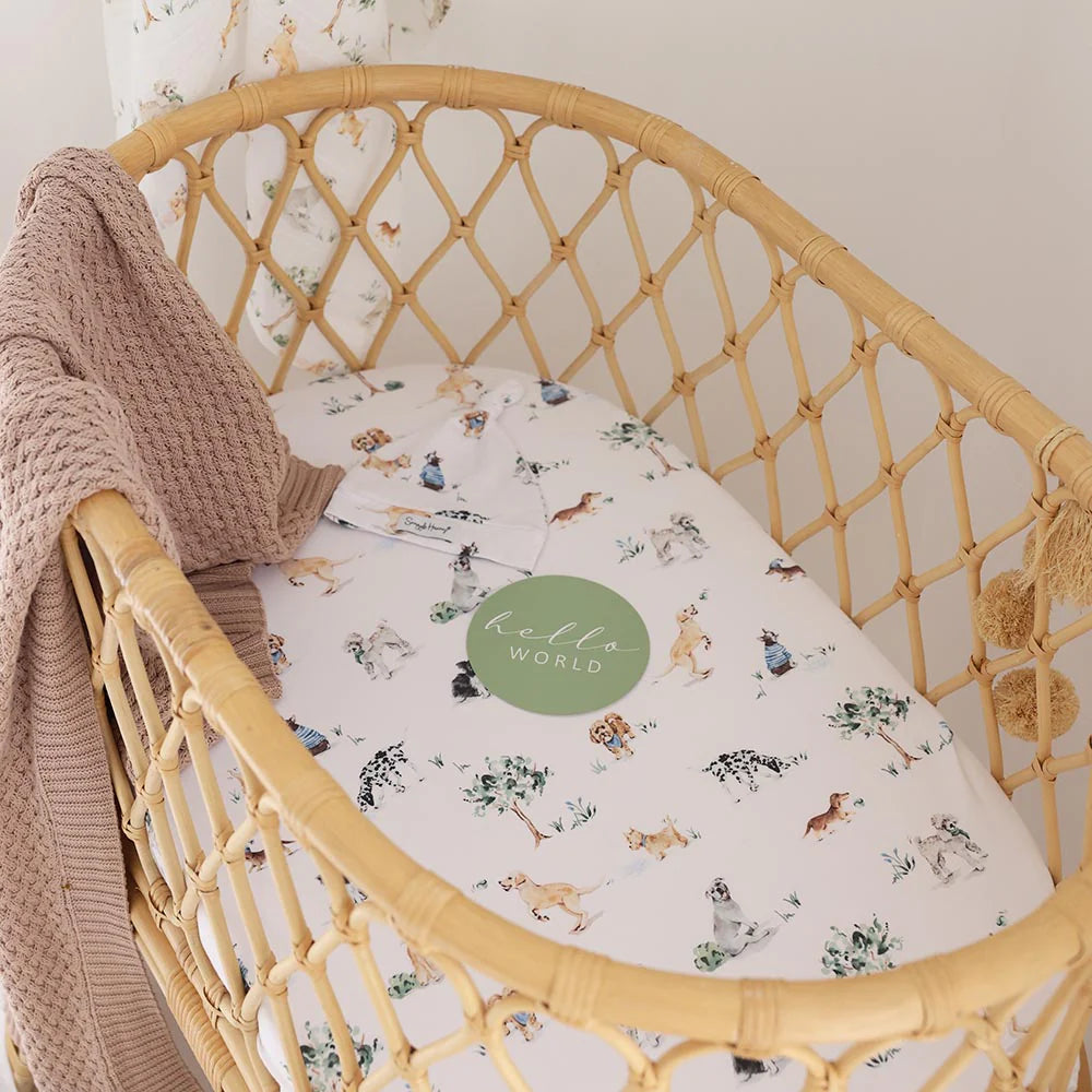 Snuggle Hunny - Dog Park Organic Bassinet / Change Pad Cover