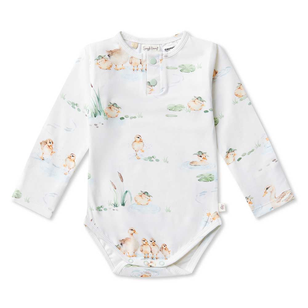 Snuggle Hunny Duck Pond Long Sleeve Organic Bodysuit