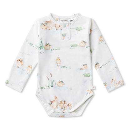 Snuggle Hunny Duck Pond Long Sleeve Organic Bodysuit