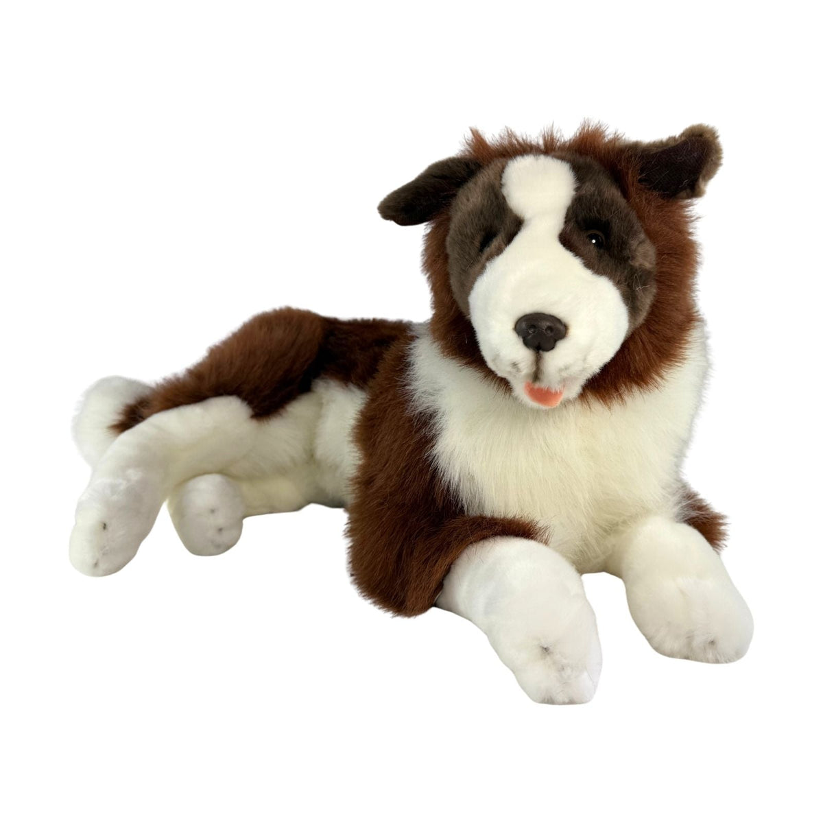 Bocchetta Plush Toys - Hazel - Chocolate Border Collie Plush Toy with Satin Pocket - 62cm