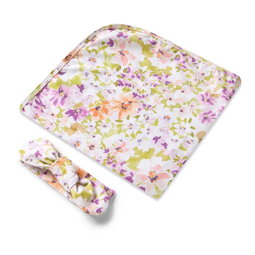 Snuggle Hunny - Isla Organic Jersey Wrap & Topknot Set