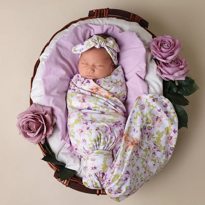 Snuggle Hunny - Isla Organic Jersey Wrap & Topknot Set