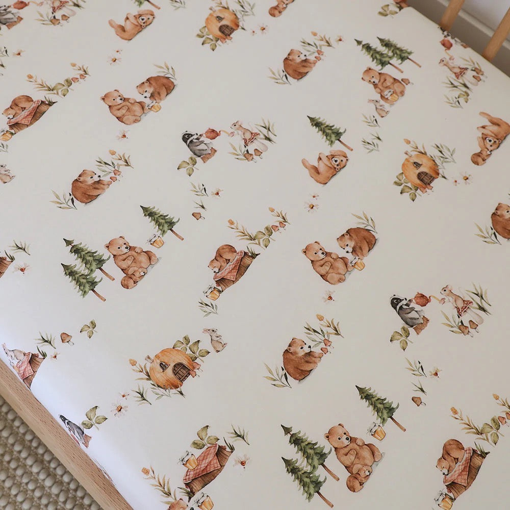 Bears Organic Fitted Cot sheet