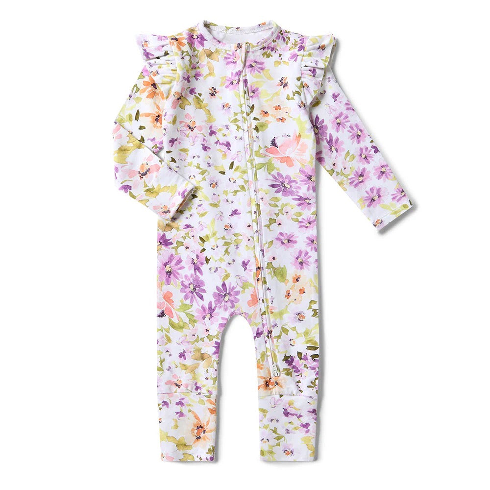 Isla Snugglesuit Convertible Romper With Frill