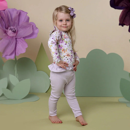 Snuggle Hunny - Lavender Organic Pant With Frill