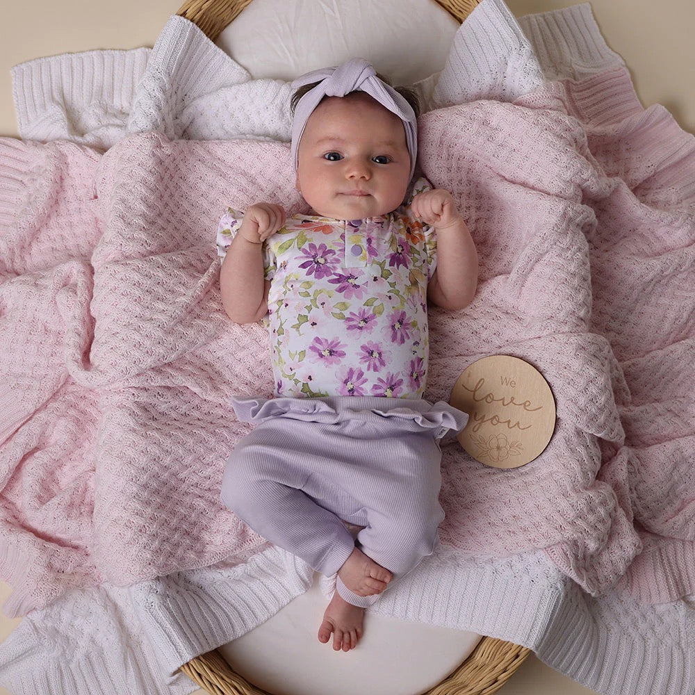 Snuggle Hunny - Lavender Organic Pant With Frill